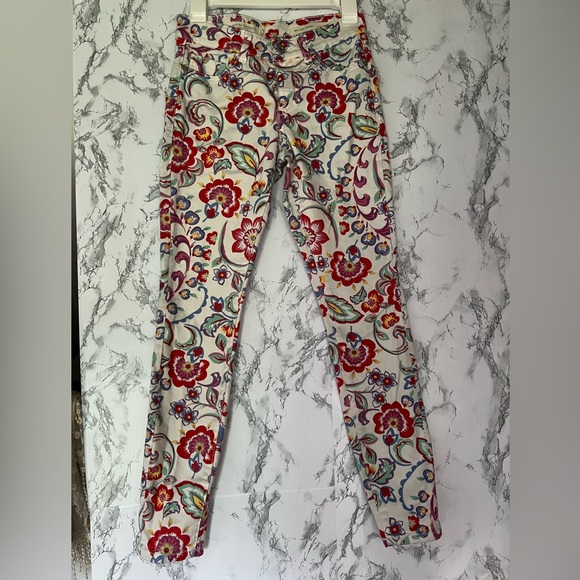 Anthropologie Pilcro & Letterpress Floral Skinny Jeans size 25 Paisley Boho - Picture 3 of 12